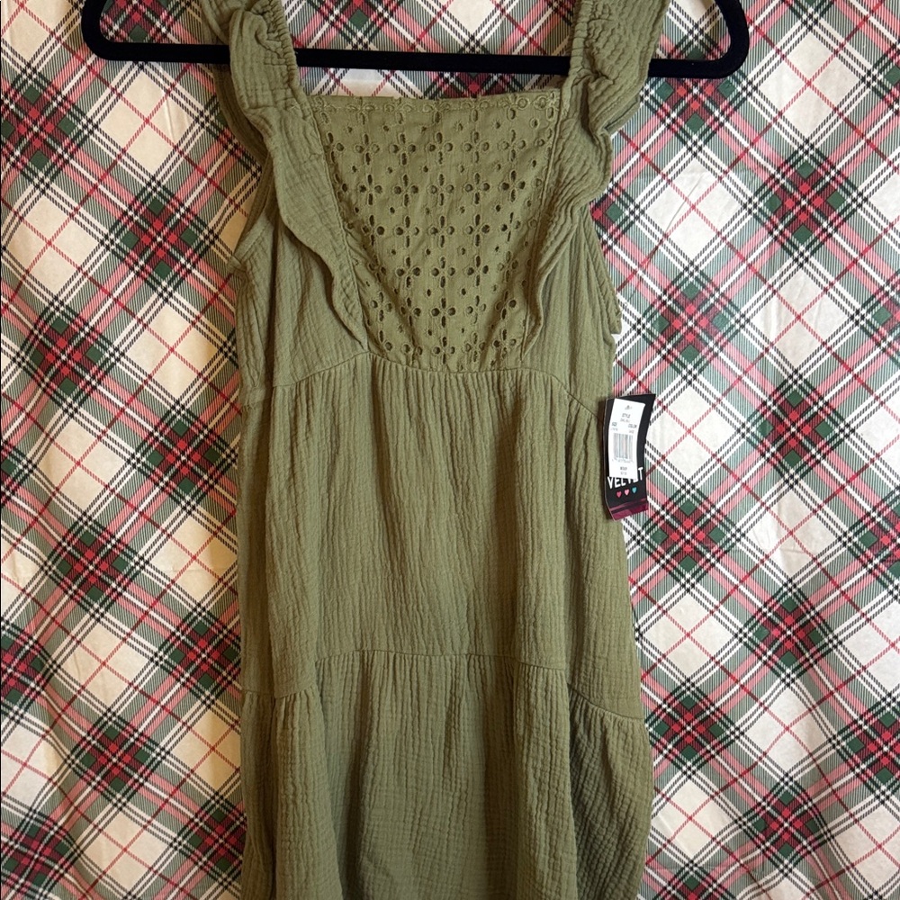 Velvet Sage Green Midi Dress